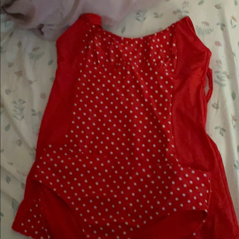 Red and white swimsuit
